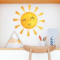 [COD] meter wall stickers creative sun smiling face living room kindergarten decoration self-adhesive