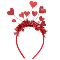9 Love Hearts Hair Hoop Party Headdress Love Headbands Women Headbands Red Hair Hoop Hair Hoop Sequin Hair Hoop