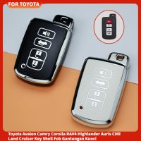 TPU Key Case for Toyota Prado Prius Tacoma Land Cruiser Highlander Avalon 2022 4 Button Remote Cover Bag Shell Car Accessories