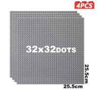 4PCS Constructor Plate 32x32 DOTs Classic Building Blocks Base Plate Grey Green MOC Bricks Plate Gift for Children Toys