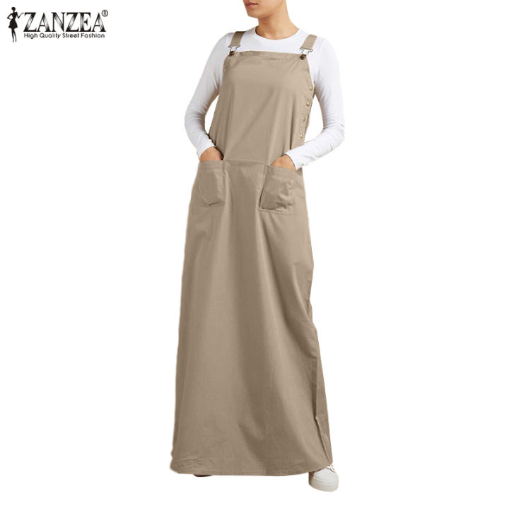 zanzea-ladies-waistcoat-square-neck-casual-loose-solid-color-workwear-dress