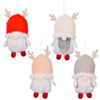 ต้นคริสต์มาสแขวน Gnome เครื่องประดับชุด4 Elk Faceless สำหรับตุ๊กตาสวีเดน Handmade Plush Gnomes Elf Home Holiday Dec