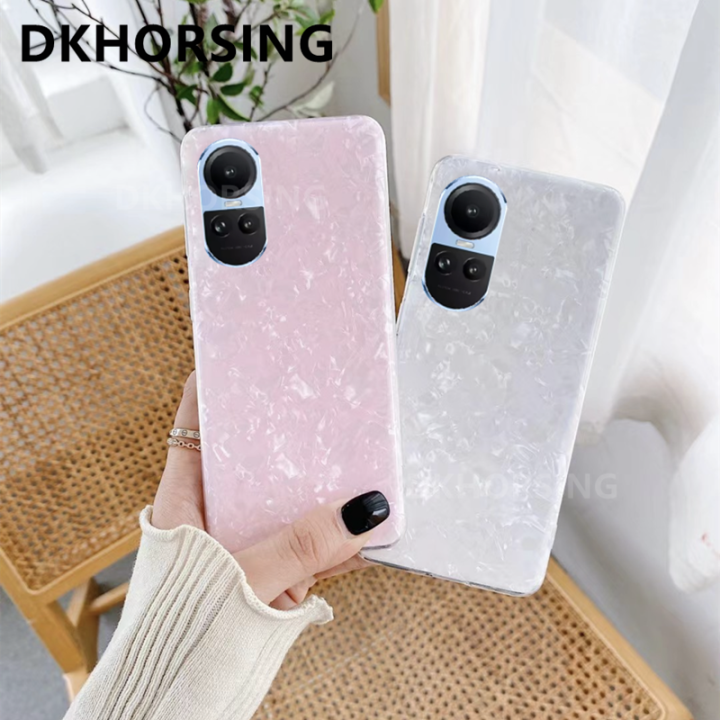 dkhorsing-เคสหรูหราใหม่สำหรับ-oppo-reno-10-reno10-pro-reno10-pro-เคสโทรศัพท์นิ่มมีกากเพชรแวววาว-oppo-reno-10-5g-2023ลายเปลือกสีชมพูสีขาวน่ารักเคสโทรศัพท์มือถือ-reno-10pro-plus