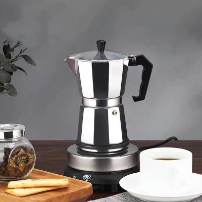 BAMUY กาชงกาแฟ Moka pot อลูมิเนียม ขนาด 100 มล. 150 มล. 300 มล. ถ้วยอิตาลี มอคค่าพอท กาต้มกาแฟสดแบบพกพา เครื่องทำกาแฟ