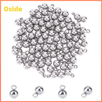 OSIDE เหล็กไร้สนิม เครื่องรางลูกบอลขนาดเล็ก 7.5x5mm ที่แขวนแบบห่วง ตัวเชื่อมต่อแบบห้อย จี้โลหะปลาย สำหรับเครื่องประดับสตรี