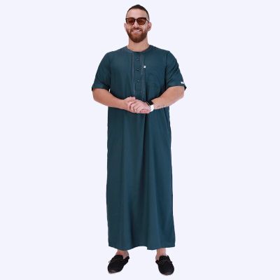 Eid Jua Thobe ชุดคลุมยาวสำหรับผู้ชาย,ชุดกิโมโนชุดยาวแบบตุรกียาวชุดมุสลิมสไตล์ซาอุดิอาระเบียดูไบอาหรับเสื้อผ้าอิสลามตุรกีปักลาย