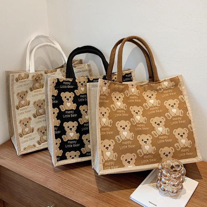 portable-shopping-bag-eco-handbag-shoulder-bag-eco-friendly-shopping-bags-shopping-bag-bear-pattern-tote-cotton-linen-tote-bag