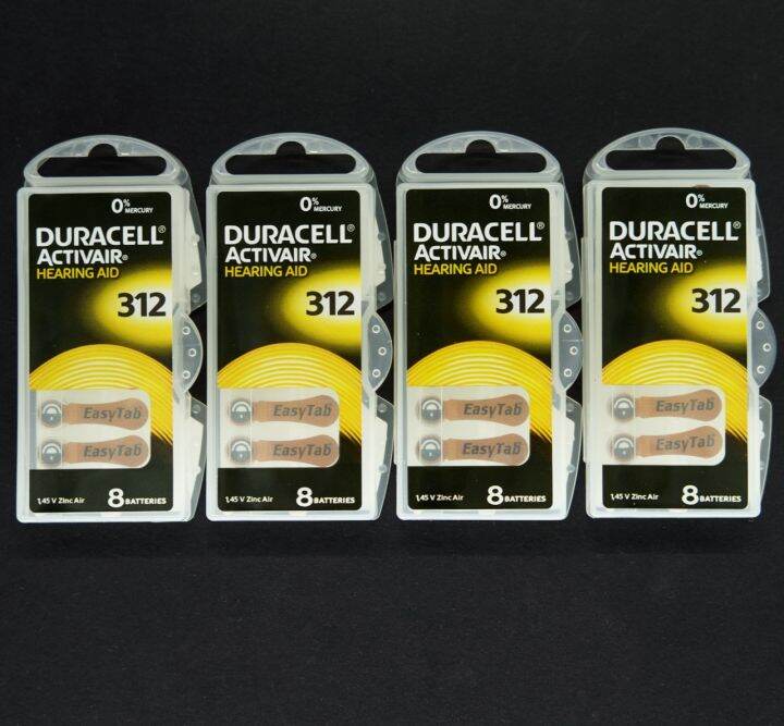 Duracell 312 Hearing Aid Batteries Made in Germany (4 Pack/32 Pieces