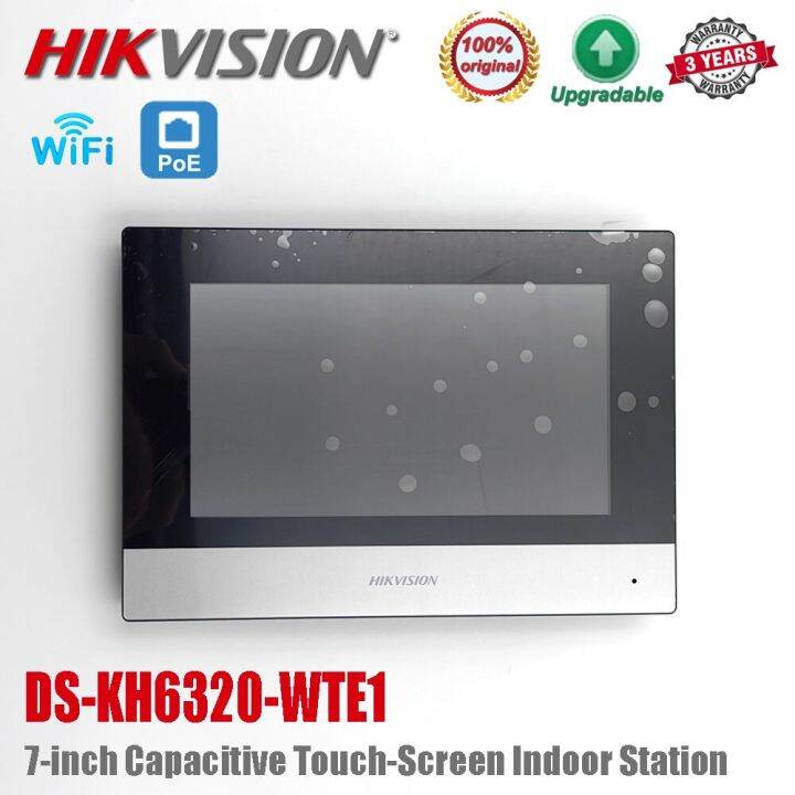 Hikvision สถานีในร่มวิดีโออินเทอร์คอม DS-KH6320-WTE1ขนาด7นิ้วหน้าจอ ...