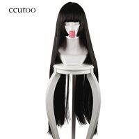 Ccutoo Jabami Yumeko 80Cm X Long Anime Hell Girl Enma Ai Straight Black Synthetic Hair Cosplay Wig Heat Resistance Fiber