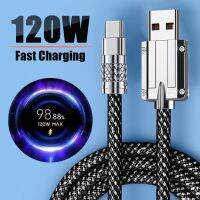 120W Nylon Braided Fast Charger Line USB C Data Charging Cable 2 Meter Type C USB Data Cables for Samsung Xiaomi Redmi Huawei