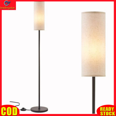 LeadingStar RC Authentic LED Floor Lamp With 3 Color E27 Light Bulb Dimmable Reading Light Linen Lampshade Lamp For Bedroom Living Room Office