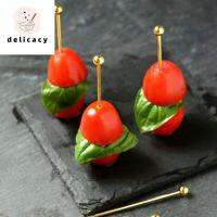 DELICACY ช้อนส้อม นำกลับมาใช้ใหม่ได้ เครื่องมือห้องครัว บาร์ปาร์ตี้ สำหรับเครื่องดื่ม ไม้จิ้มฟัน ส้อมผลไม้ แท่งผลไม้ ค็อกเทลหยิบ