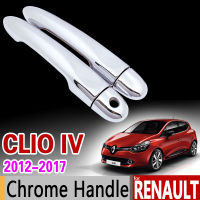 ชุดฝาครอบมือจับโครเมี่ยมสำหรับ Renault Clio IV Clio 4 MK4 2012 2013 2014 2015 2016 2018 2019สติ๊กเกอร์ตกแต่งรถยนต์