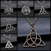 Triquetra Symbol Lucky Amulet Jewelry Gift Mens Black Irish Triquetra Knot Pendant Necklace