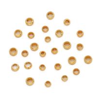 18K Gold Plated 100Pcs 2.5mm 3mm Copper Ball Crimp End Stopper Spacer Beads for DIY Necklace celet Jewelry Findings Making