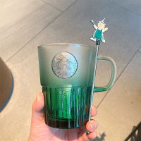 2022 Starbuck ถ้วยใหม่การป้องกันทางสิ่งแวดล้อมฤดูกาลไล่ระดับสีเขียวหมีถ้วยน้ำกวน400มล.