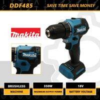 Makita สว่านไฟฟ้าไร้สายสำหรับคนขับ DDF485แรงกระแทกขนาด18V 1000Nm ชาร์จได้10มม. สว่านไฟฟ้าไขควงเครื่องมือทางไฟฟ้า