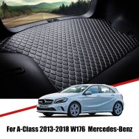 Leather Car Trunk Mat For Mercedes Benz A Class W176 2013 2014 2015 2016 2017 2018 Cargo Liner Tray Boot Cover Pad Accessories