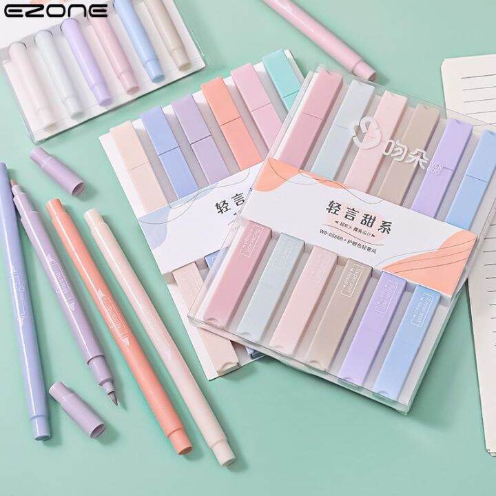 【WELL】 EZONE Double headed Highlighter Stationery Highlighter Pen
