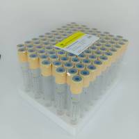 (ยกแพค)VACUUM BLOOD COLLECTION TUBE, YELLOW cap, CLOT+GEL13x100 mm. 5 ml. จำนวน 100 หลอด