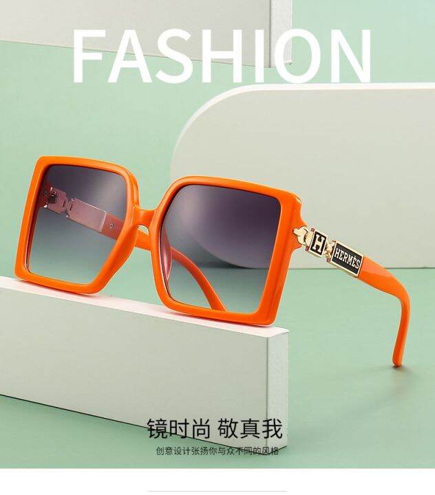 2023-new-sunglasses-h-retro-large-frame-sunglasses-for-women-vacation-and-leisure-photos