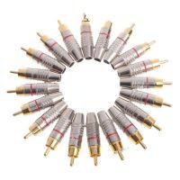 10Pcs RCA Plug Audio Video Locking Cable Connector Gold Plated Color Wires Leads Adapters