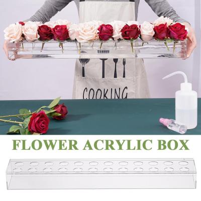 60cm Flower Acrylic Box Rectangular Clear Vase Home Decoration Y5E0