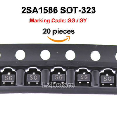 20ชิ้น2SA1586 SG SY-323 A1586 SOT323 SMD 50V/150mA PNP ทรานซิสเตอร์ใหม่แบบดั้งเดิม