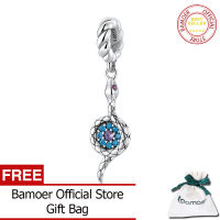 BAMOER 100% 925เงินสเตอร์ลิงจี้งู Demon Eye Charms พอดีสำหรับ DIY ทำสร้อยข้อมือหรือกำไลข้อมือเครื่องประดับอย่างดี SCC2161