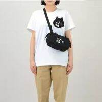 Japan Net Surprised Cat กระเป๋าสะพายไหล่สะพายข้างกระเป๋าใบเล็กปักลายน่ารักแมทช์ลุคง่ายสำหรับนักเรียน Ins ลำลองสปอร์ต Ne