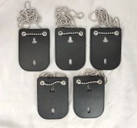 tomwang2012.SET 5PCS Black Faux Leather Military Badge Holder with Chaining