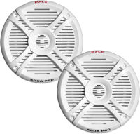 Pyle Dual 7.7 Water Resistant Marine Speakers, 2-Way Full Range Stereo Sound, 280 Watt, White (Pair) Standard Packaging