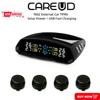 CAREUD T802C-WF ระบบตรวจสอบความดันลมยางรถยนต์ + 4 เซ็นเซอร์ภายนอก USB / Solar 2023 รุ่นใหม่