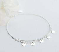 100 Bohi real. 925 Sterling silver Fine Jewelry Multi-Layers Polished Plain Round Coin design Anklet Bracelet womens GTLS547