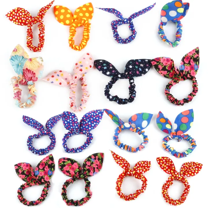 Candy Color Mix 1pc Rabbit Ear Elastic Hair Bands for Women Girls Kids  Children Scrunchie Ponytail Hair Accessories Headdress | Lazada PH