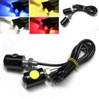 2Pcs License plate lamp of automobile and motorcycle Mini Turn Signal Eagle Eye Shape Tail Rear Light Brake Fog Lamp Bulb 12V