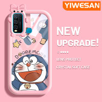 YIWESAN เคสสำหรับ VIVO Y30,Y50 Y30i การ์ตูนน่ารักโดราเอมอนมอนมอนน้อยมอนสเตอร์เคสนิ่มทนต่อการเสียดสีเคสโทรศัพท์โปร่งใสฝาครอบป้องกันเลนส์กล้องถ่ายรูปซิลิกาเจล TPU