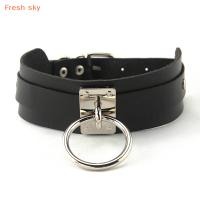 Fresh sky สร้อยคอโชกเกอร์แนวพังก์ร็อคสุดเซ็กซี่คอสเพลย์ทาสหนัง PU คอสเพลย์คอทิกสำหรับผู้หญิงของขวัญเครื่องประดับแฟชั่นสุดสร้างสรรค์