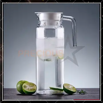 1pc Transparent 1.2 Liter Glass Pitcher with Lid Iced Tea Pitcher