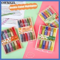 OWMXZL 6Pcs/Pack เขียนด้วยลายมือ ปากกาไฮไลท์ ลงชื่อเข้าใช้ กราฟฟิตี ปากกาฟลูออเรสเซนต์ คุณภาพสูงมาก มาร์กเกอร์ ปากกามาร์กเกอร์ โรงเรียนในโรงเรียน