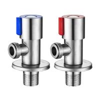 SUS304 Stainless Steel Angle Valve Hot and Cold Water Flow Control Valve Triangle Valve G1/2 Thread Bathroom Toilet Valve Electrical Trade Tools Teste