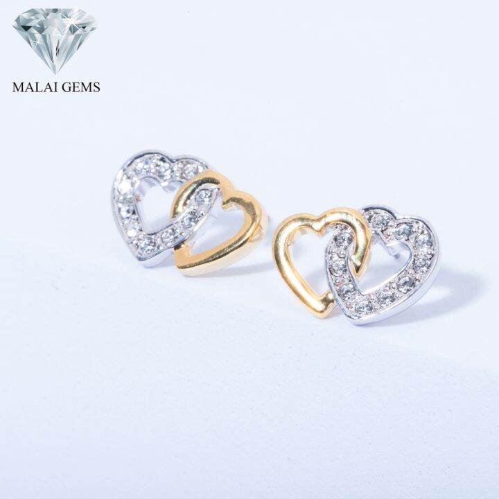 malai-gems-ต่างหูเพชร-เงินแท้-silver-925-เพชรสวิส-cz-เคลือบทองคำขาว-รุ่น-14009805-แถมกล่อง-ต่างหูcz-ต่างหูเงินแท้