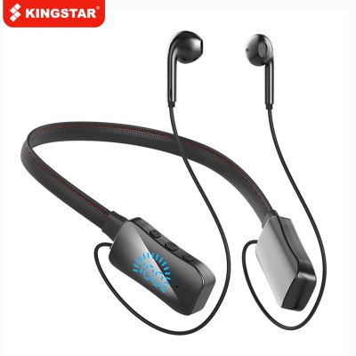ZZOOI KINGSTAR Wireless Bluetooth 5.2 Headset Neckband Earphones Long Standby Waterproof Sports Headphones LED Display Earbuds