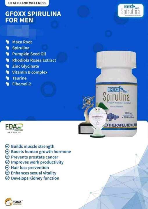 AMCD GFOXX Spirulina Food Supplement 1 bottle 100 tablets Immune
