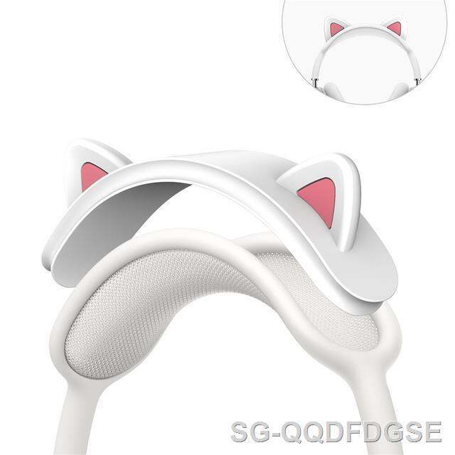 cute-cat-ears-headband-cover-for-apple-airpods-max-soft-silicone-headphone-protectors-comfort-cushion-top-pad-protector-sleeve