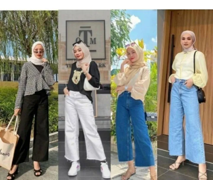 seluar jeans palazzo