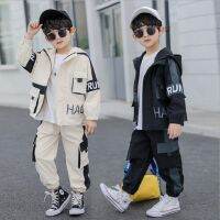 3-12Yrs Childrens Clothing Boy Suit Spring &amp;Autumn 2020 Fashion Letter Splicing New big childrens sports Sets two-piece suit