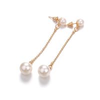 DD Store Temperament Tremella Long Tassel Pearl Pendant Personality Earrings