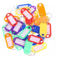 30ชิ้น Multicolor พลาสติกพวงกุญแจที่สำคัญ Fobs กระเป๋า Id ฉลากชื่อบัตรแท็กที่มีแหวนแยกสำหรับสัมภาระพวงกุญแจพวงกุญแจ